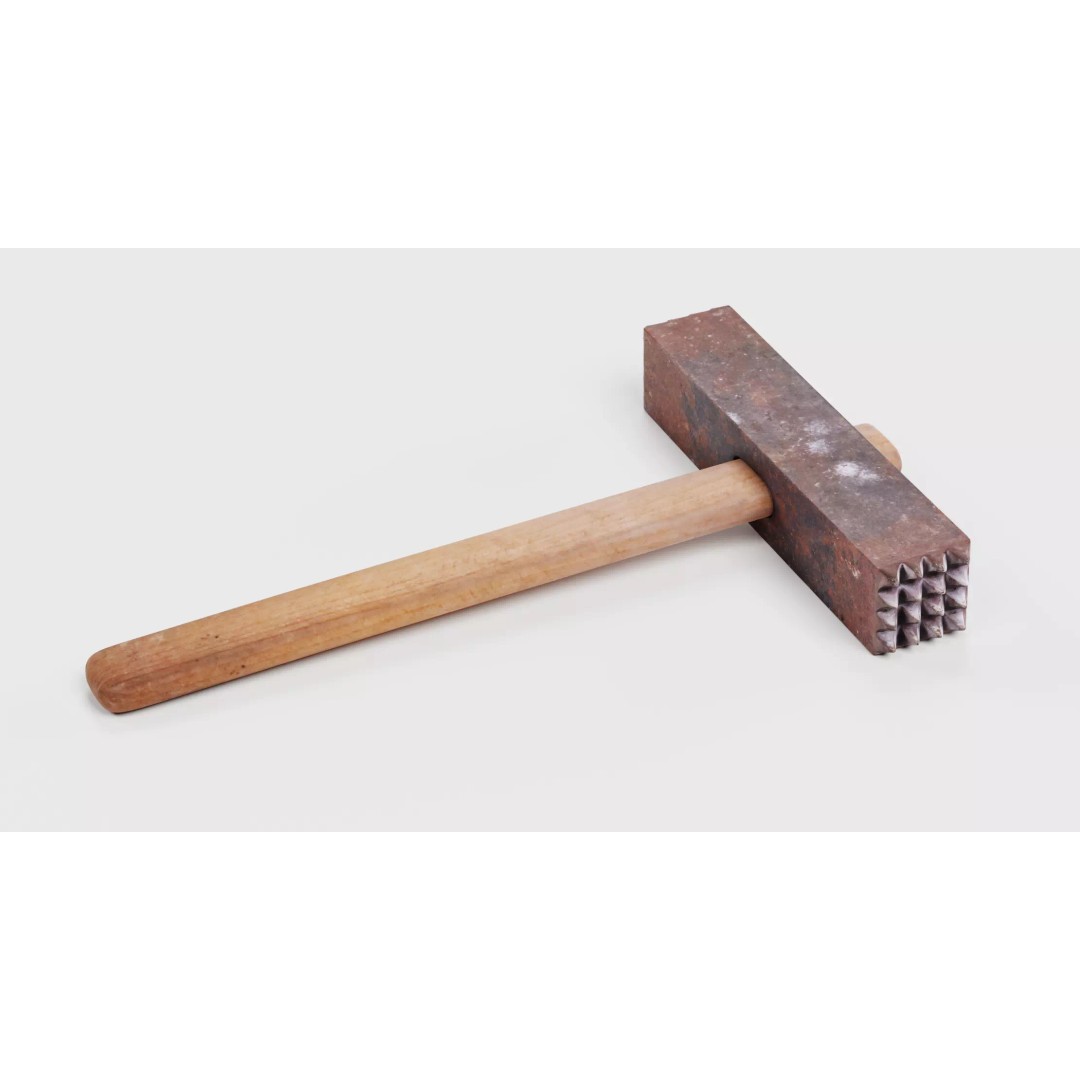 Worn Hammer 3D Model – Realistic Hand Tool with PBR Textures - View 7