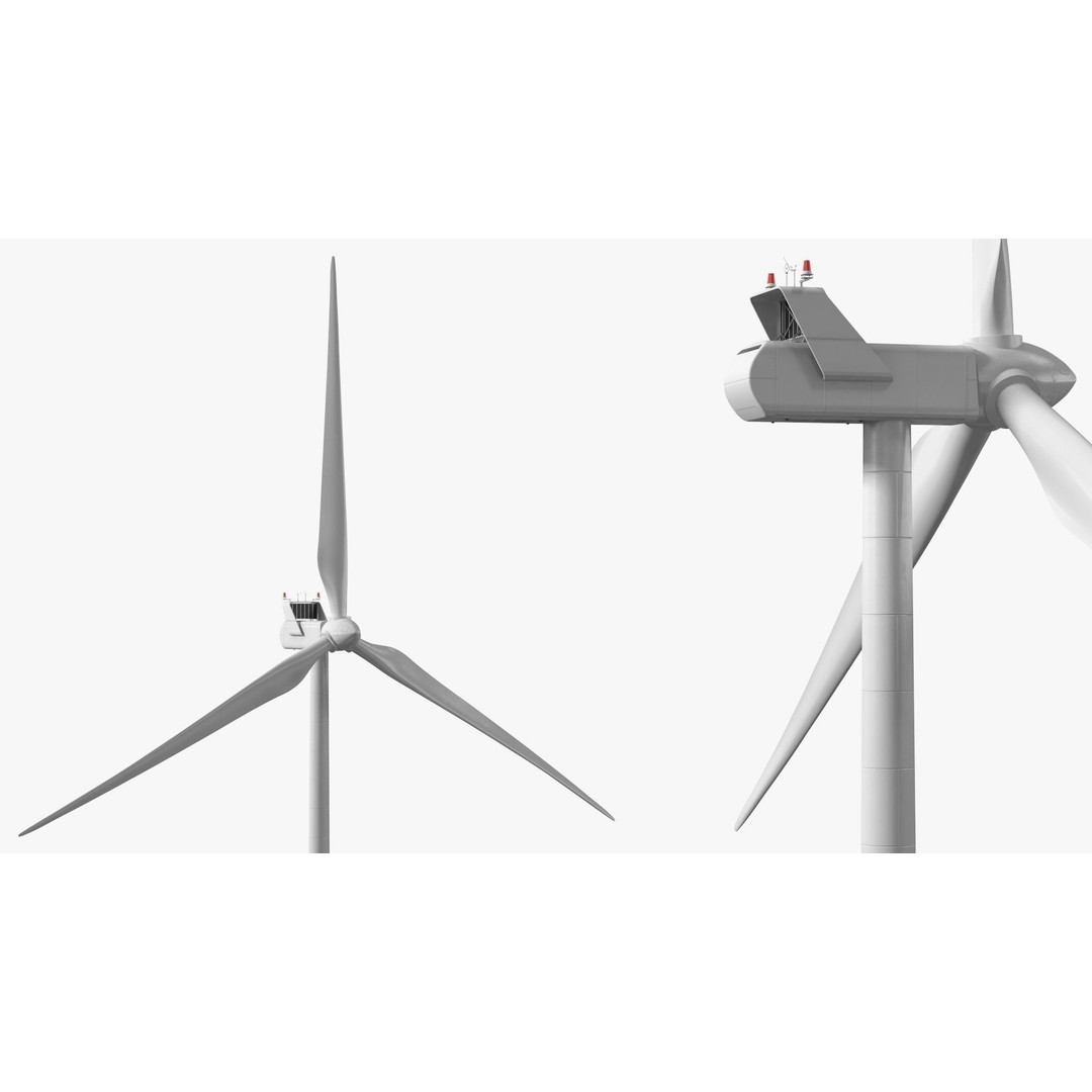 Vestas Horizontal Axis Wind Turbine 3D Model – High Poly PBR Asset, FBX, OBJ - View 10