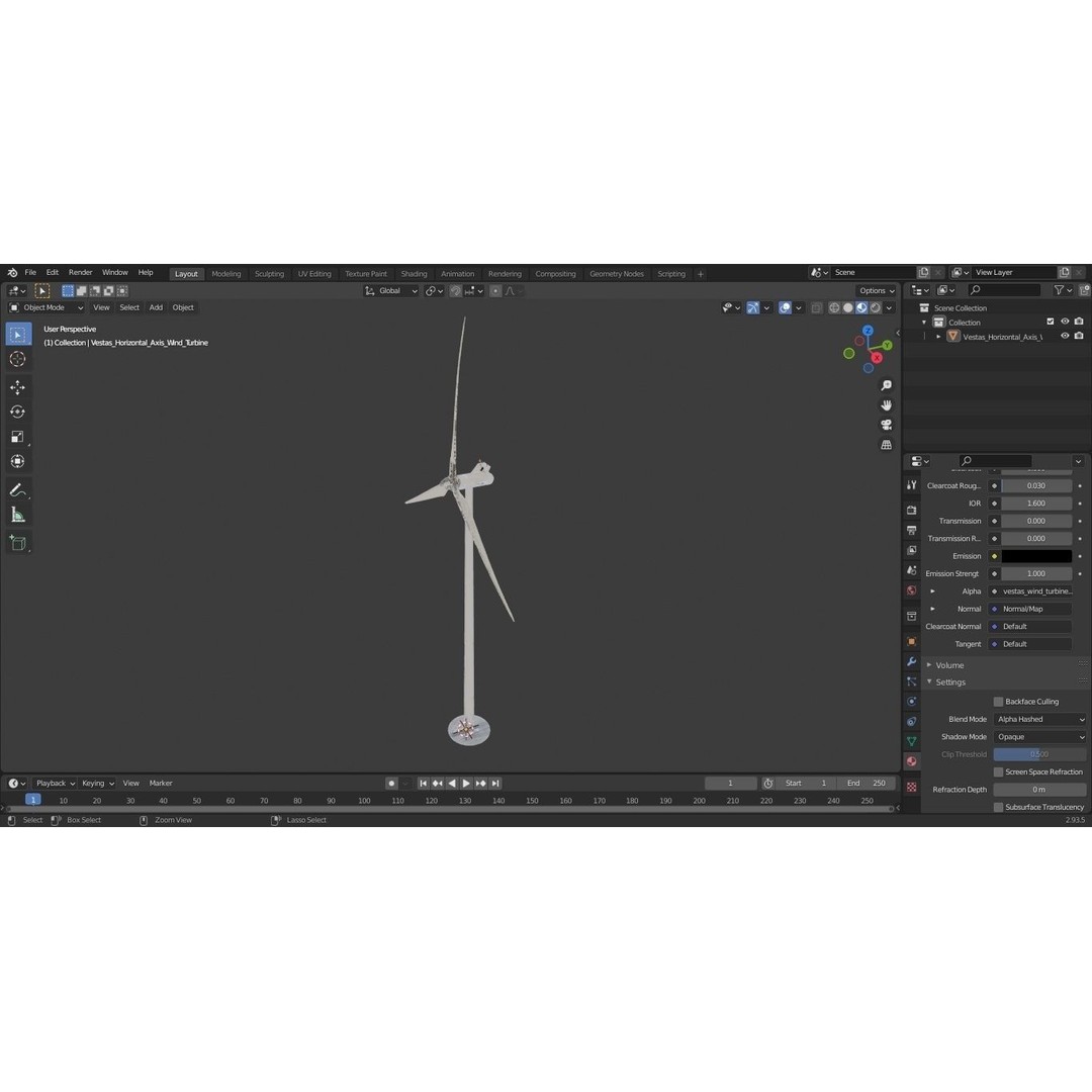 Vestas Horizontal Axis Wind Turbine 3D Model – High Poly PBR Asset, FBX, OBJ - View 22