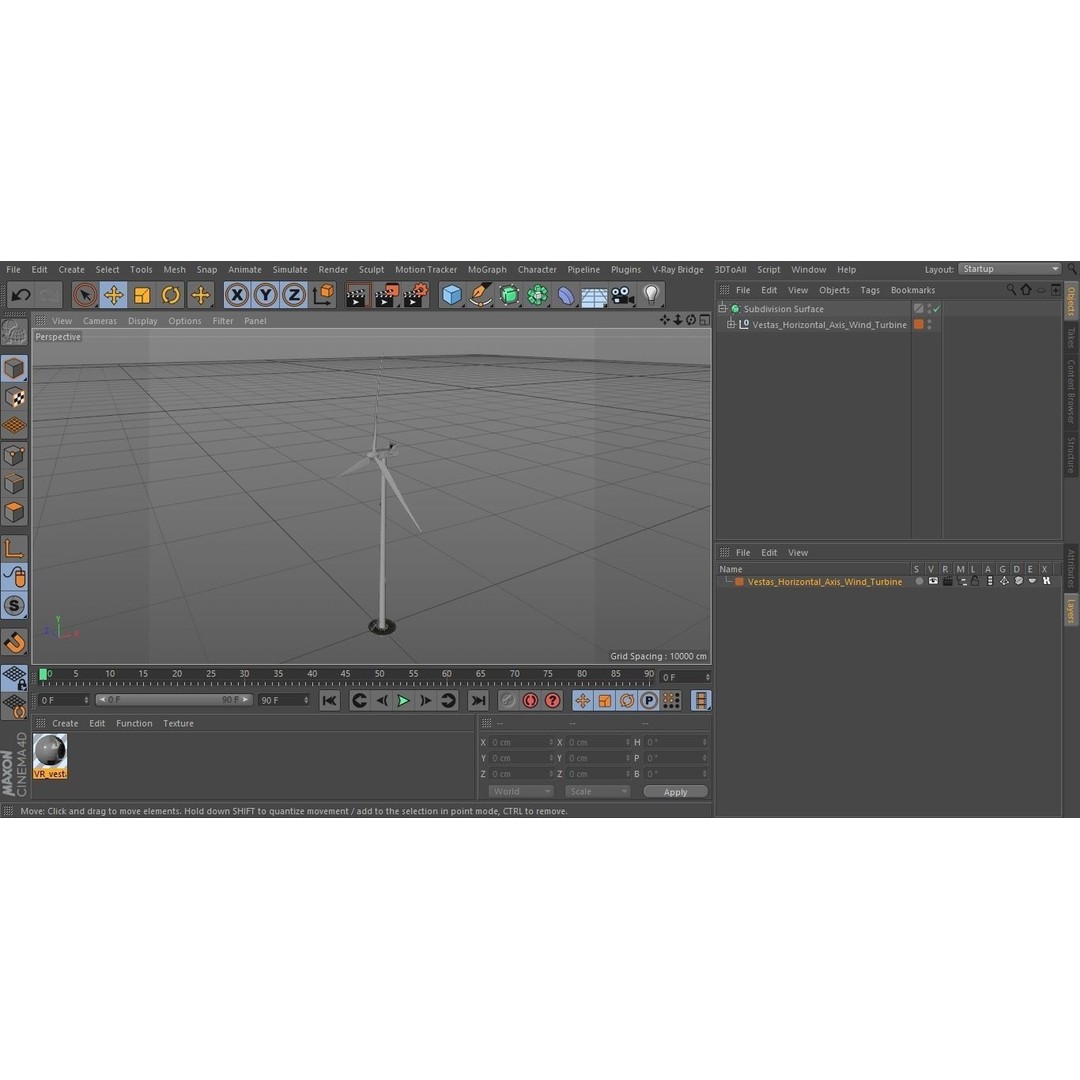 Vestas Horizontal Axis Wind Turbine 3D Model – High Poly PBR Asset, FBX, OBJ - View 24