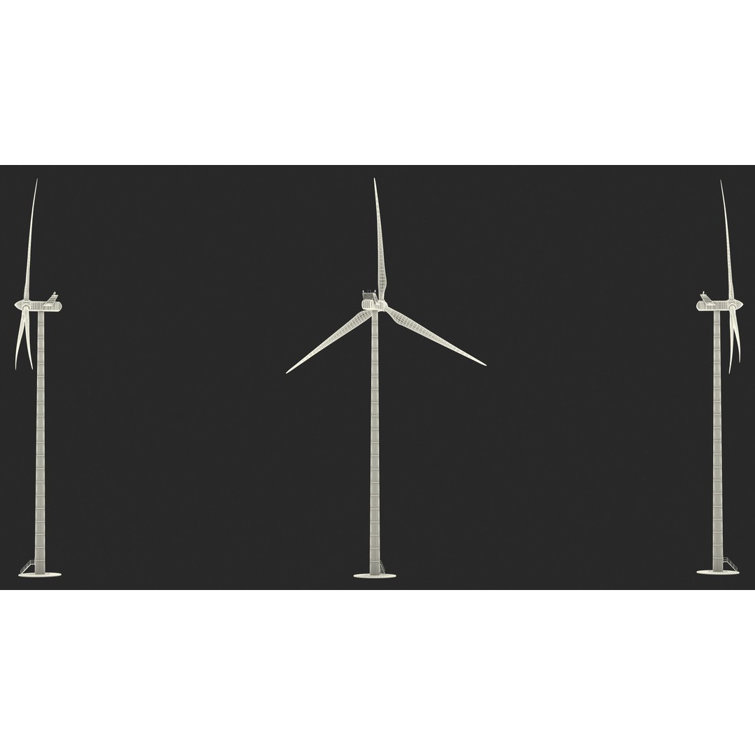 Vestas Horizontal Axis Wind Turbine 3D Model – High Poly PBR Asset, FBX, OBJ - View 26