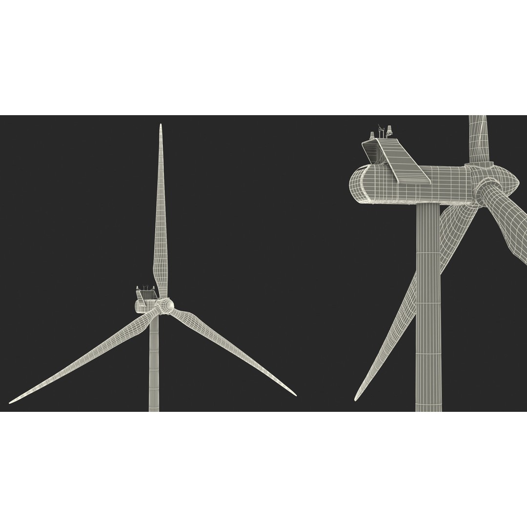 Vestas Horizontal Axis Wind Turbine 3D Model – High Poly PBR Asset, FBX, OBJ - View 27