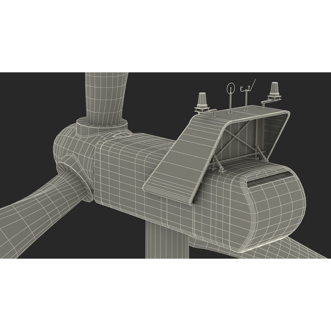 Vestas Horizontal Axis Wind Turbine 3D Model – High Poly PBR Asset, FBX, OBJ - View 28