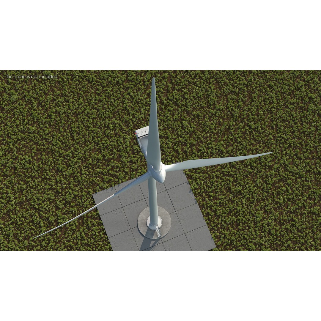 Vestas Horizontal Axis Wind Turbine 3D Model – High Poly PBR Asset, FBX, OBJ - View 7