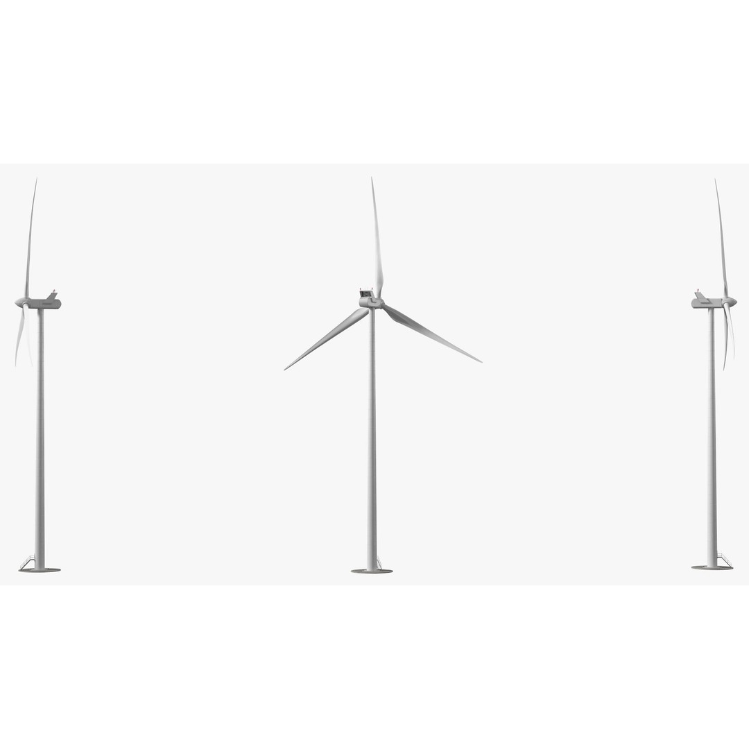 Vestas Horizontal Axis Wind Turbine 3D Model – High Poly PBR Asset, FBX, OBJ - View 9