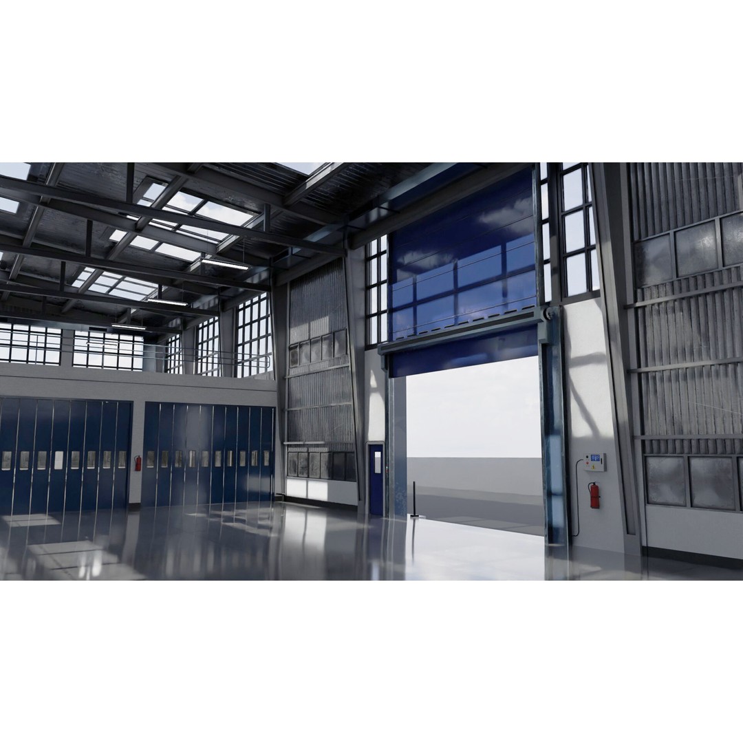 Warehouse 3D Model – Industrial Building with PBR Textures, FBX, OBJ - View 15