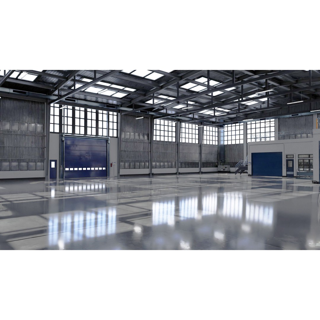 Warehouse 3D Model – Industrial Building with PBR Textures, FBX, OBJ - View 19