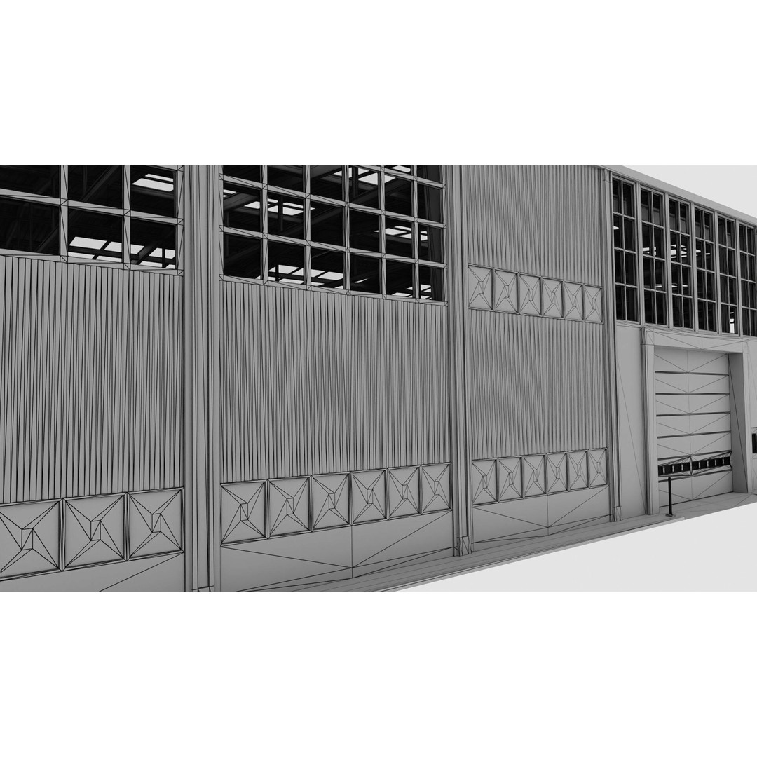 Warehouse 3D Model – Industrial Building with PBR Textures, FBX, OBJ - View 26