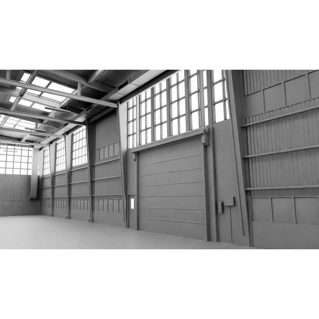 Warehouse 3D Model – Industrial Building with PBR Textures, FBX, OBJ - View 29