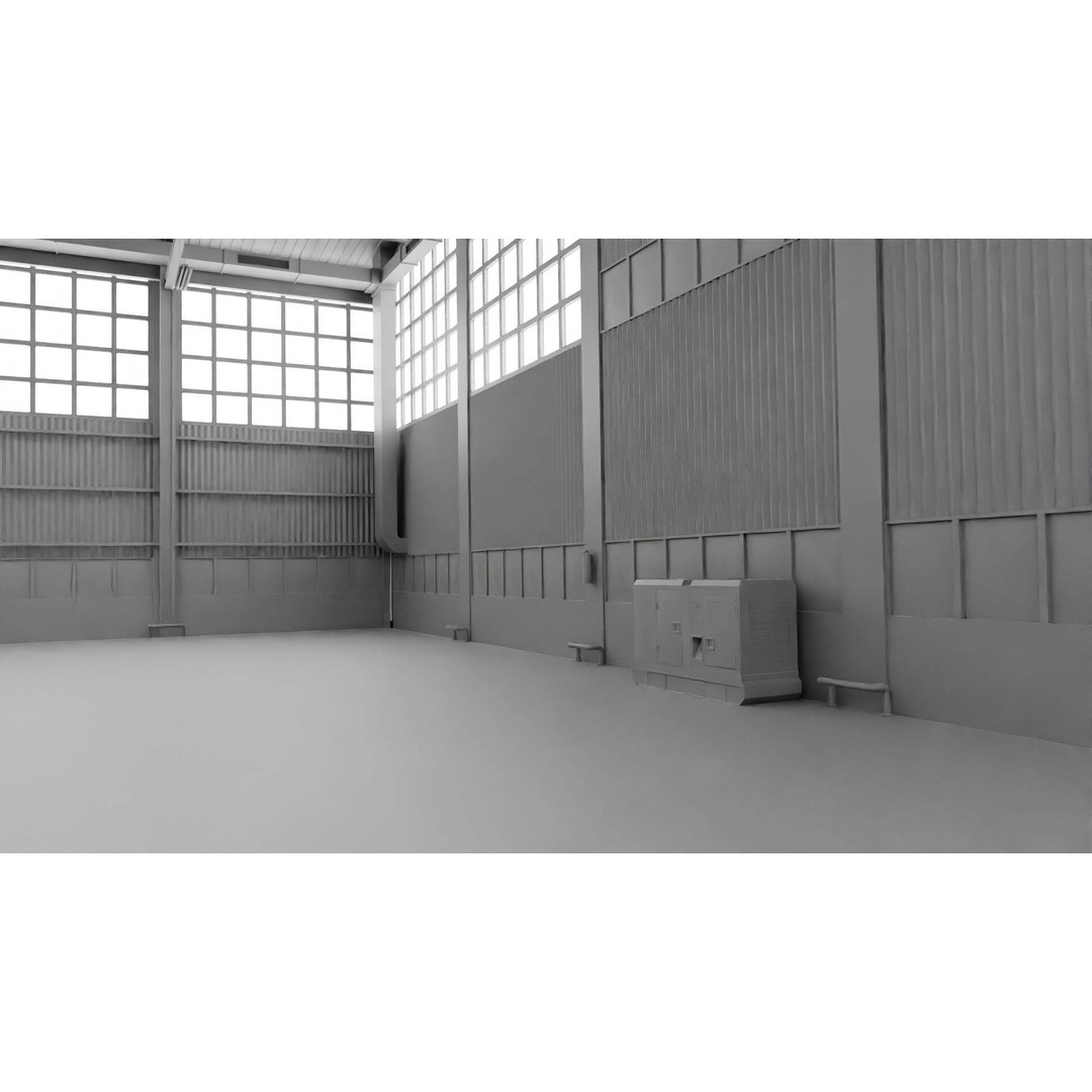 Warehouse 3D Model – Industrial Building with PBR Textures, FBX, OBJ - View 30