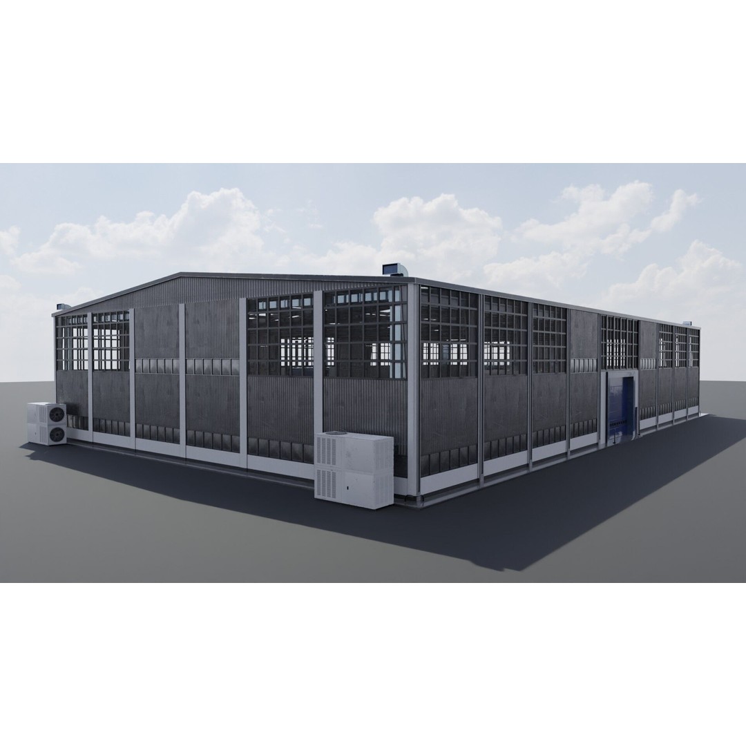 Warehouse 3D Model – Industrial Building with PBR Textures, FBX, OBJ - View 31