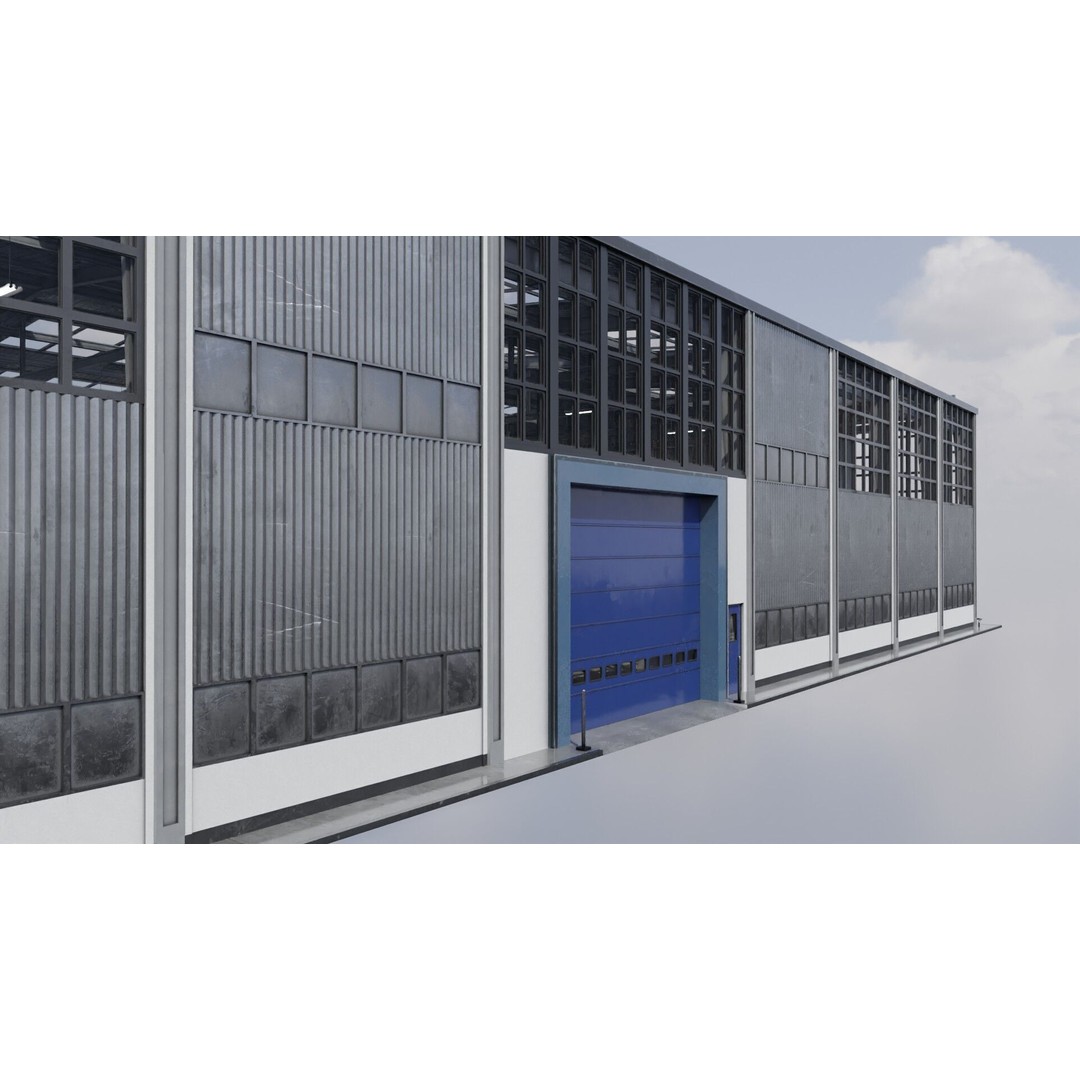 Warehouse 3D Model – Industrial Building with PBR Textures, FBX, OBJ - View 32