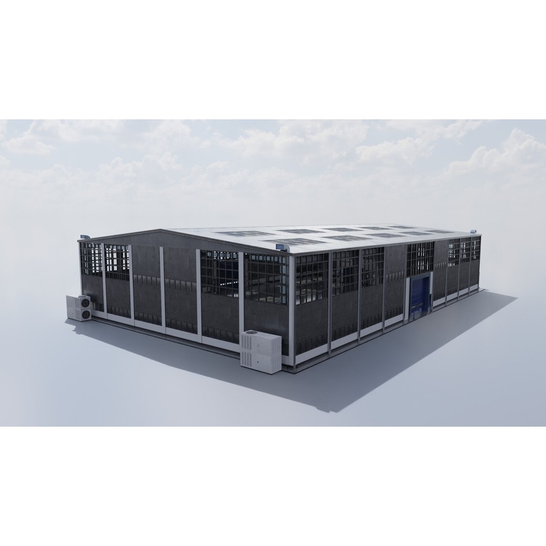 Warehouse 3D Model – Industrial Building with PBR Textures, FBX, OBJ - View 33