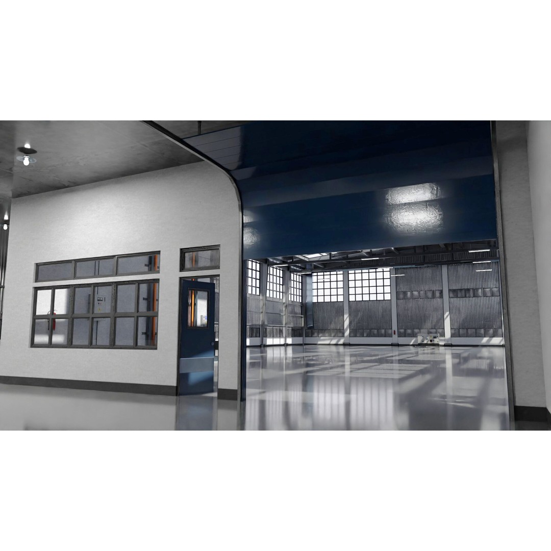 Warehouse 3D Model – Industrial Building with PBR Textures, FBX, OBJ - View 9
