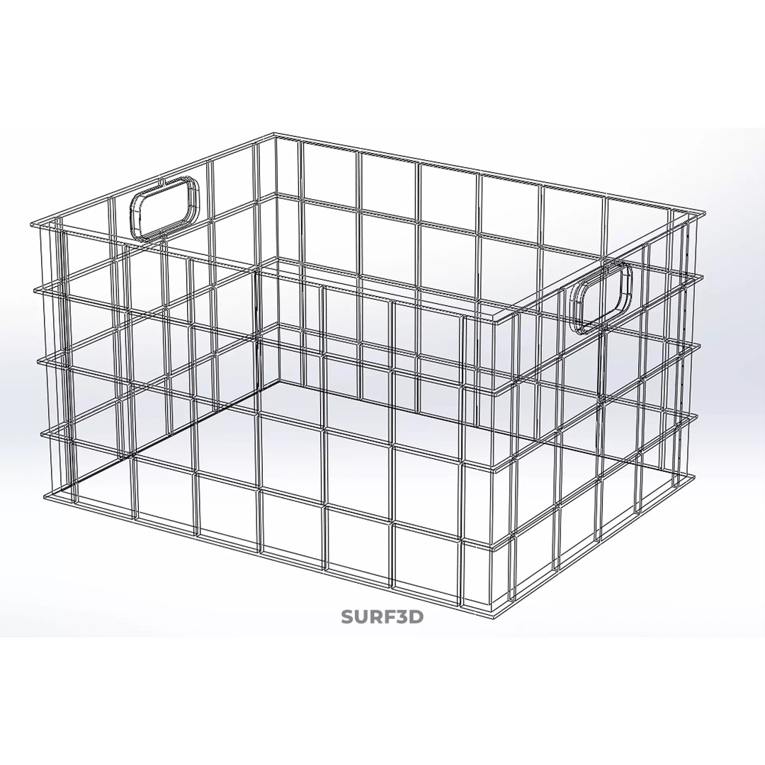 Standard Square Green Modular Utility Storage Plastic Crate Box 3D Model – PBR Game-Ready Asset, FBX, OBJ
