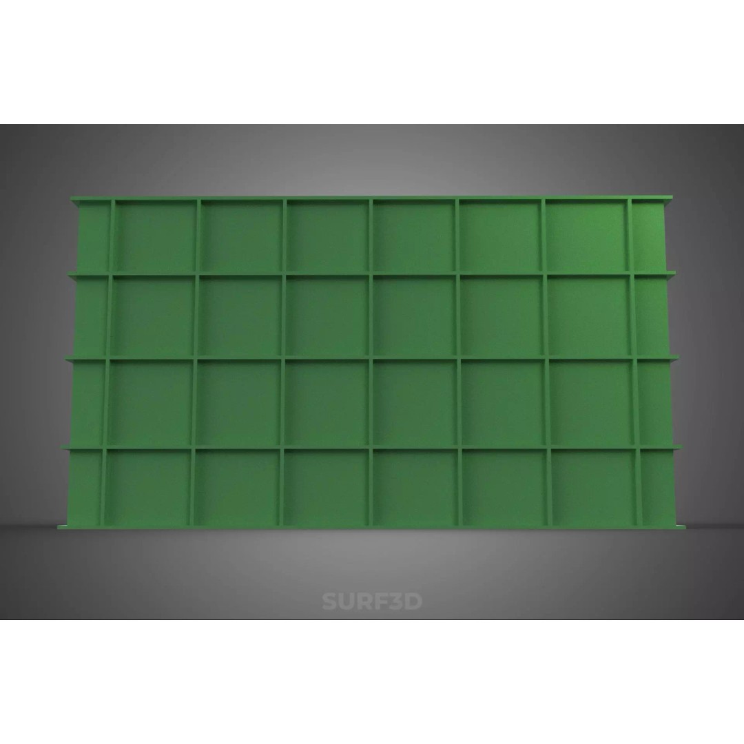 Standard Square Green Modular Utility Storage Plastic Crate Box 3D Model – PBR Game-Ready Asset, FBX, OBJ - View 12