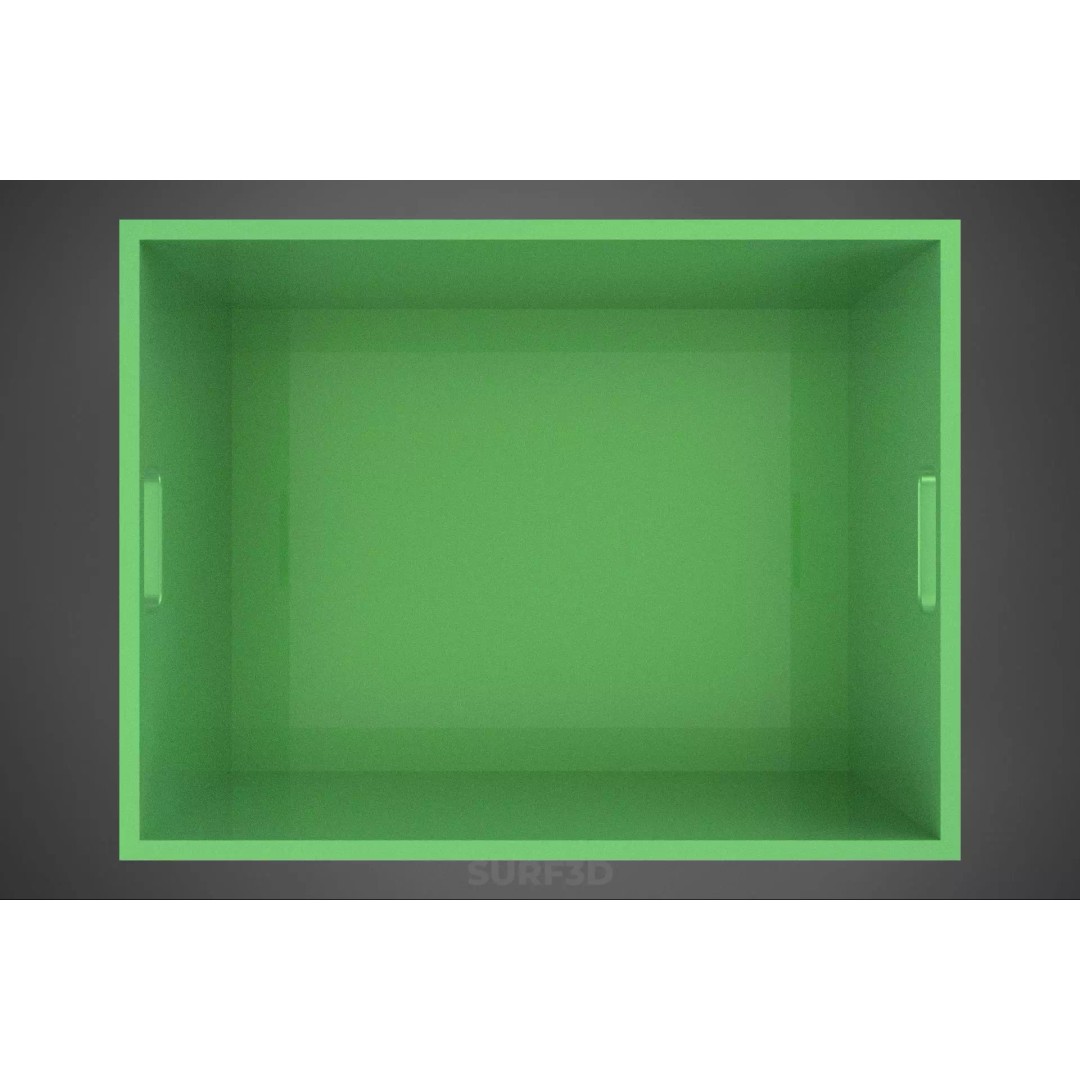 Standard Square Green Modular Utility Storage Plastic Crate Box 3D Model – PBR Game-Ready Asset, FBX, OBJ - View 20