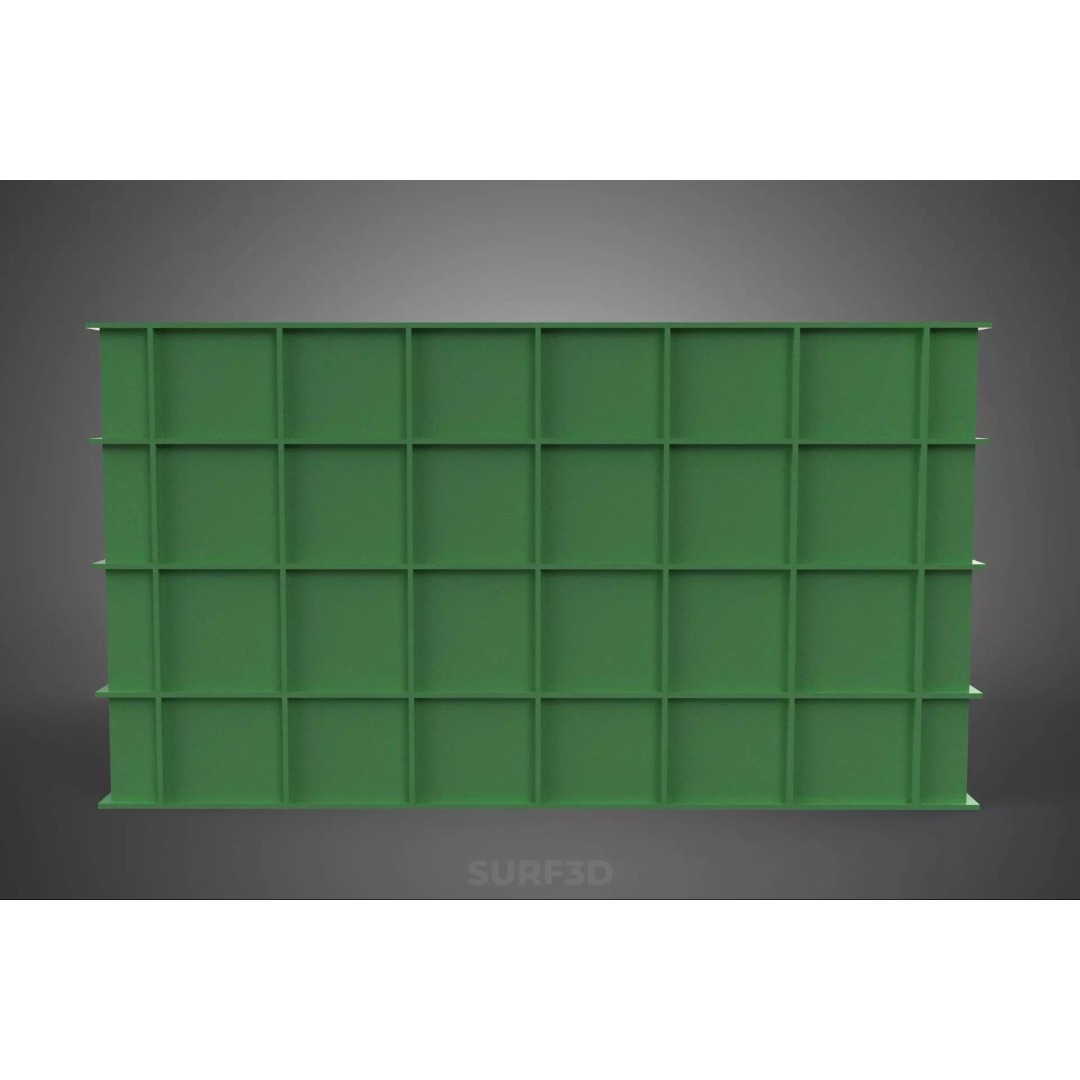 Standard Square Green Modular Utility Storage Plastic Crate Box 3D Model – PBR Game-Ready Asset, FBX, OBJ - View 6