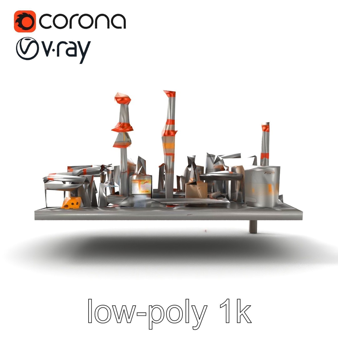 Industrial Oil Refinery 3D Model – Low Poly Modular Kitbash, FBX - View 28