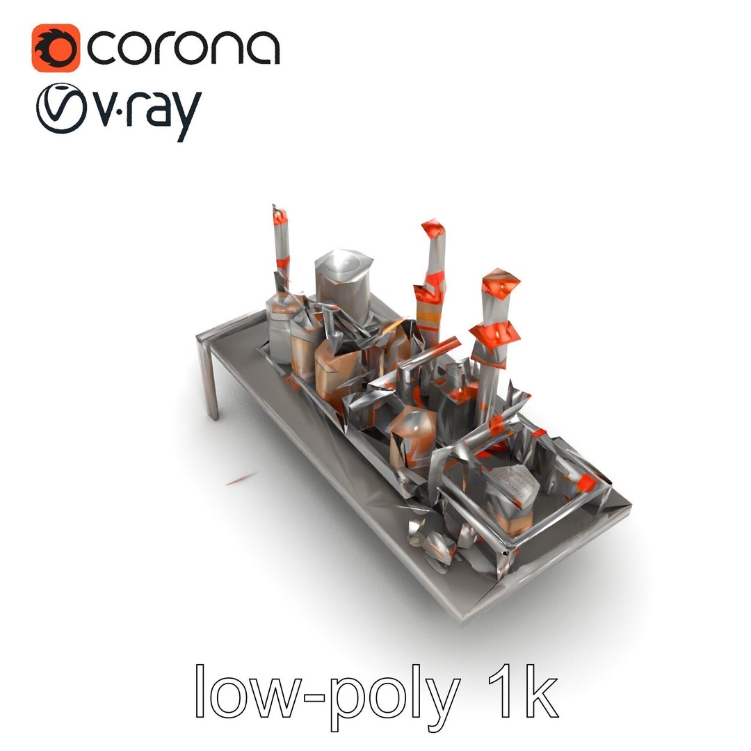 Industrial Oil Refinery 3D Model – Low Poly Modular Kitbash, FBX - View 29
