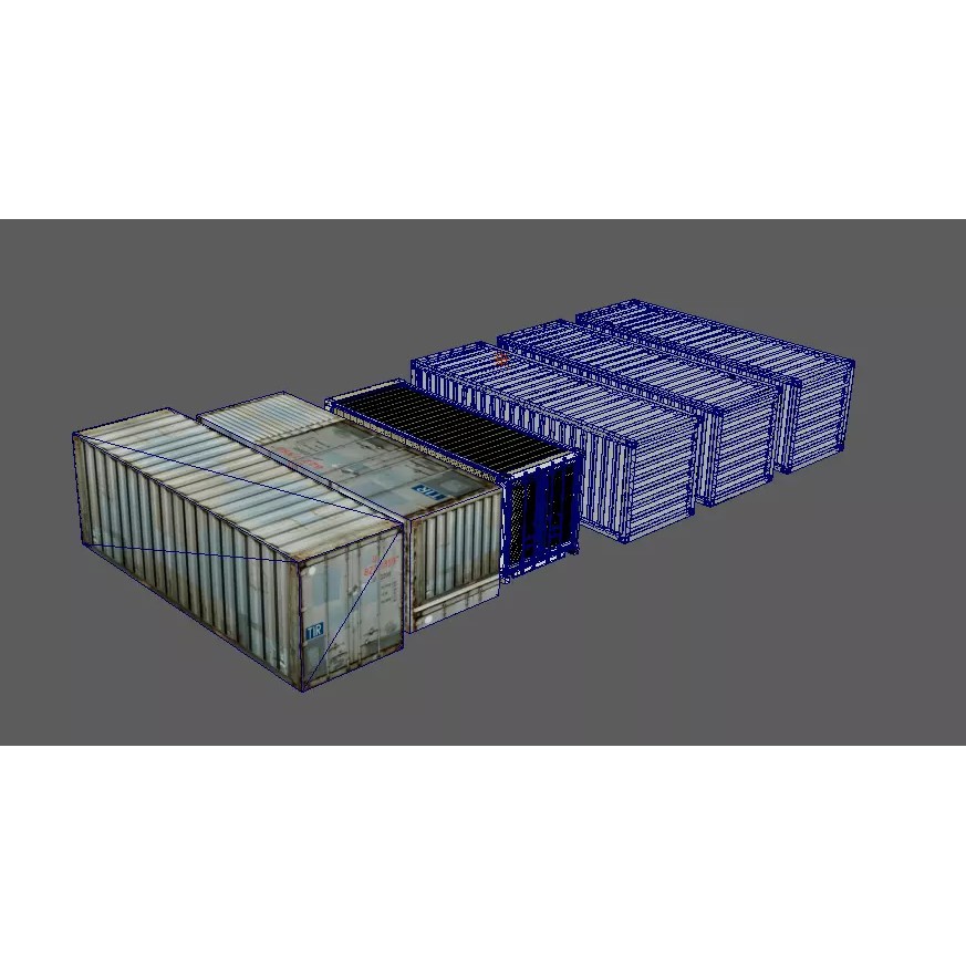 Container 3D Model – Low Poly Industrial Asset, Game Ready, FBX