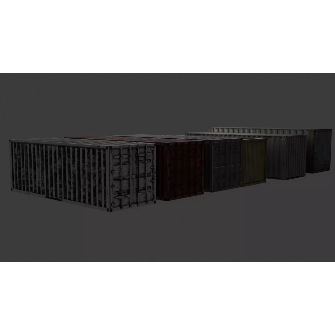 Container 3D Model – Low Poly Industrial Asset, Game Ready, FBX - View 10