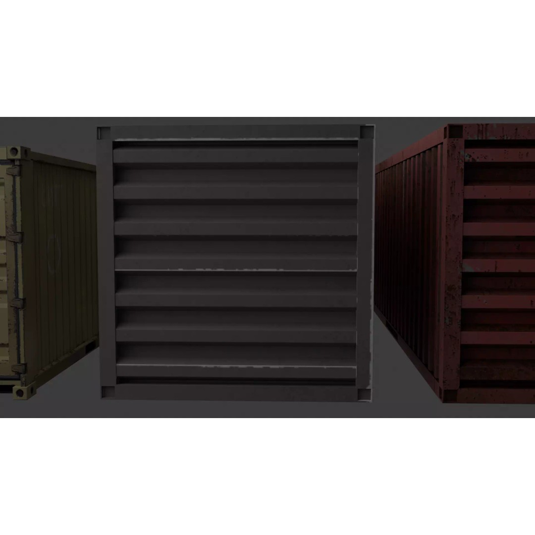 Container 3D Model – Low Poly Industrial Asset, Game Ready, FBX - View 11