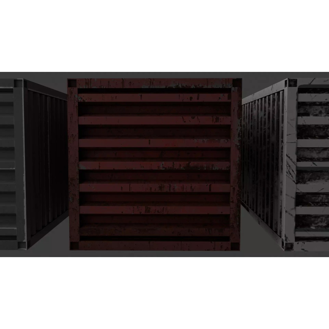 Container 3D Model – Low Poly Industrial Asset, Game Ready, FBX - View 12