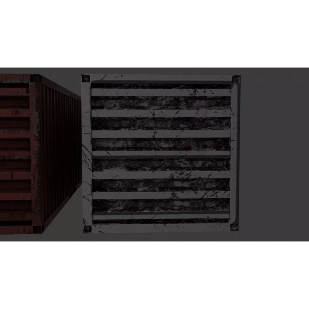 Container 3D Model – Low Poly Industrial Asset, Game Ready, FBX - View 13