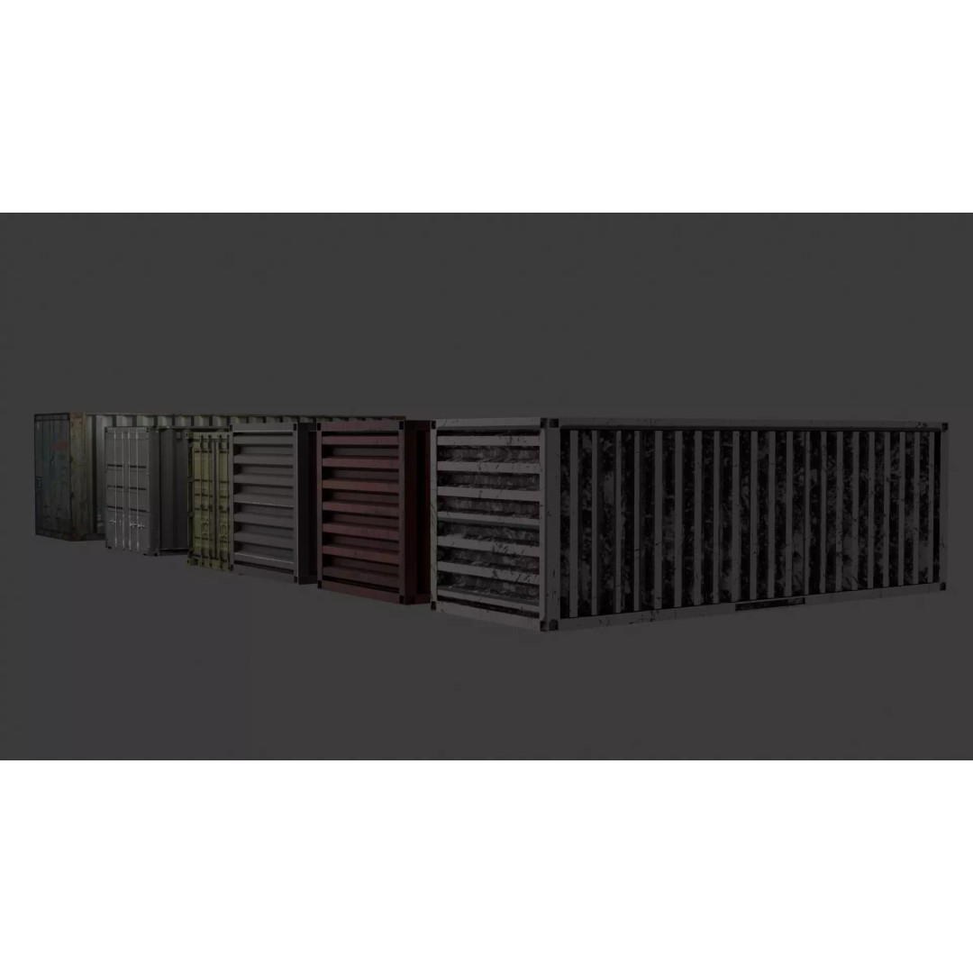 Container 3D Model – Low Poly Industrial Asset, Game Ready, FBX - View 14