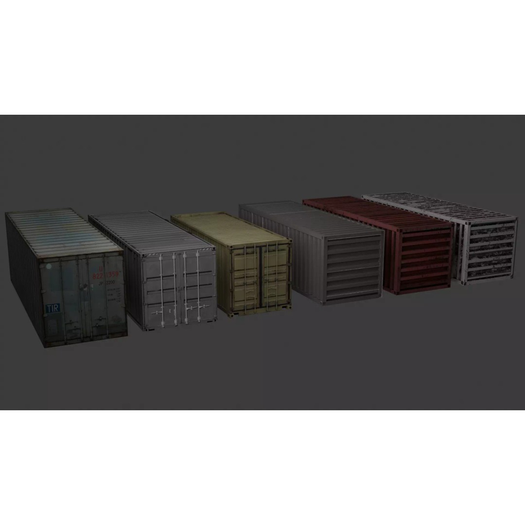Container 3D Model – Low Poly Industrial Asset, Game Ready, FBX - View 2