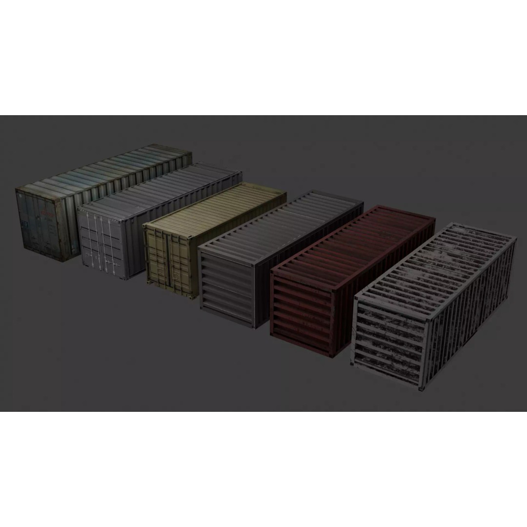 Container 3D Model – Low Poly Industrial Asset, Game Ready, FBX - View 3