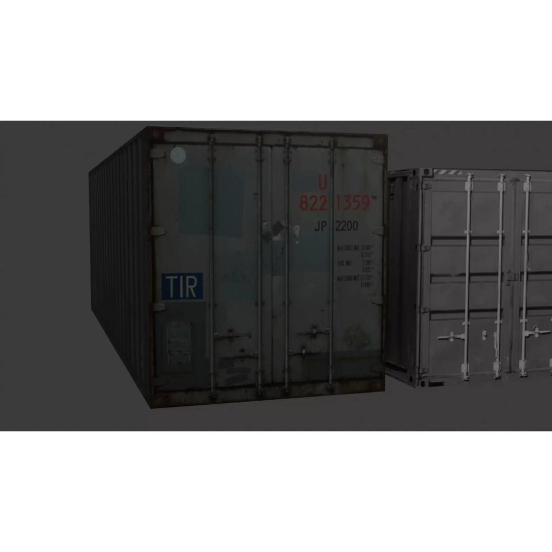 Container 3D Model – Low Poly Industrial Asset, Game Ready, FBX - View 4