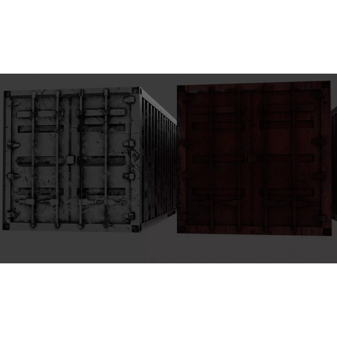 Container 3D Model – Low Poly Industrial Asset, Game Ready, FBX - View 5