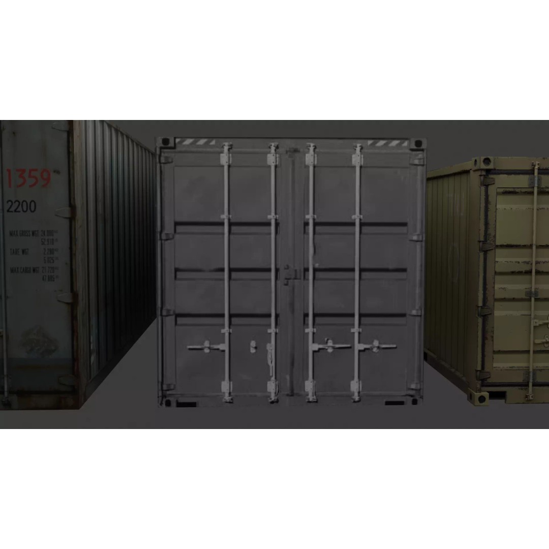 Container 3D Model – Low Poly Industrial Asset, Game Ready, FBX - View 6