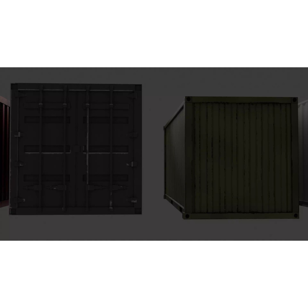 Container 3D Model – Low Poly Industrial Asset, Game Ready, FBX - View 7