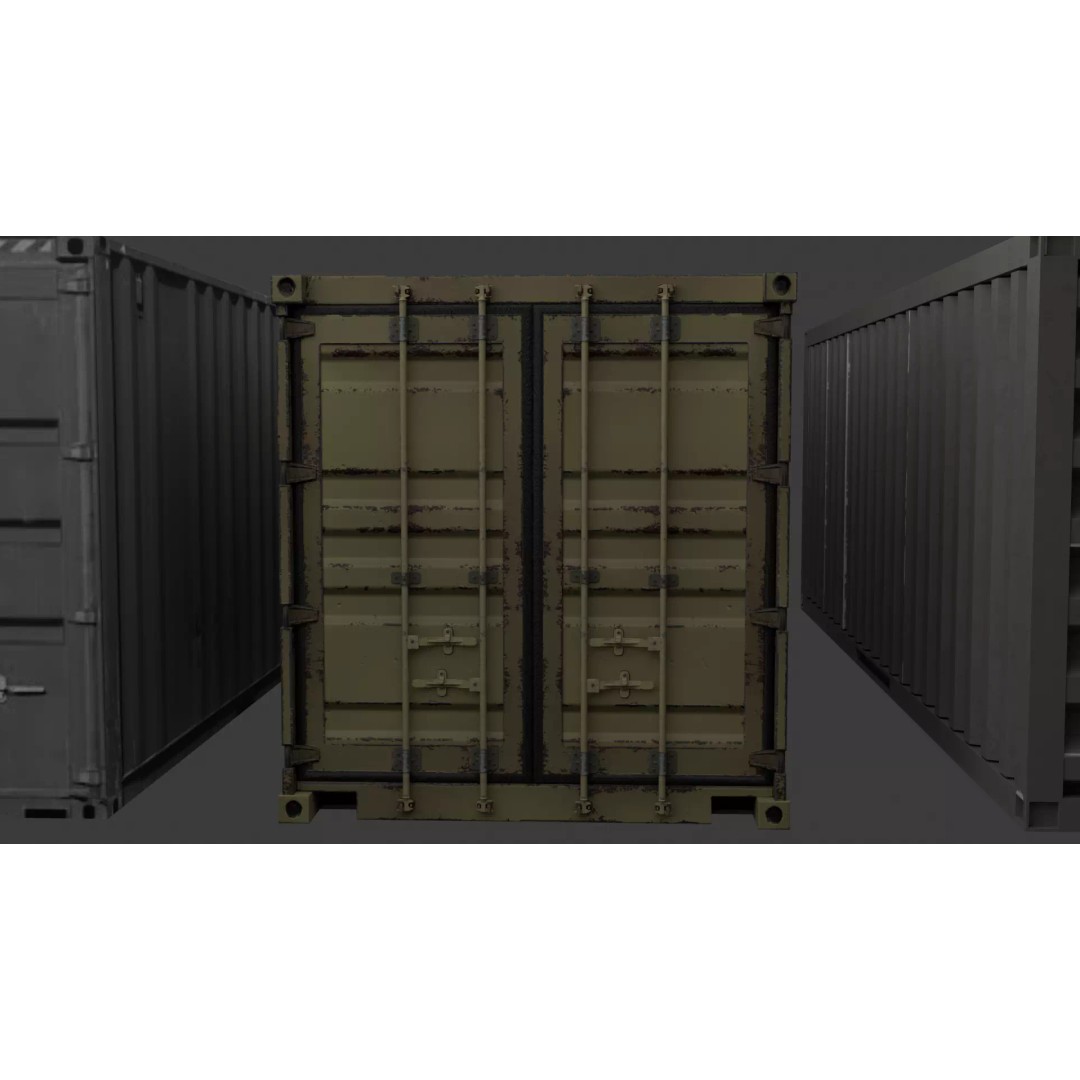 Container 3D Model – Low Poly Industrial Asset, Game Ready, FBX - View 8
