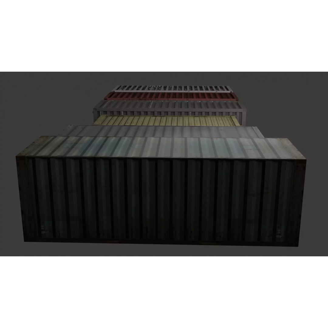 Container 3D Model – Low Poly Industrial Asset, Game Ready, FBX - View 9