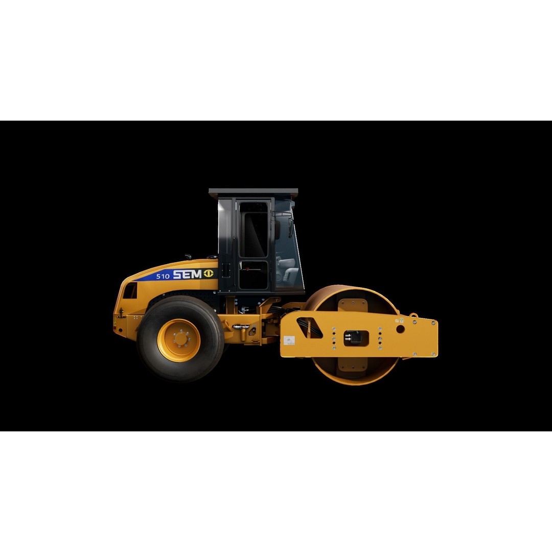 SEM 510 Soil Compactor 3D Model – Low Poly PBR Asset, FBX - View 5