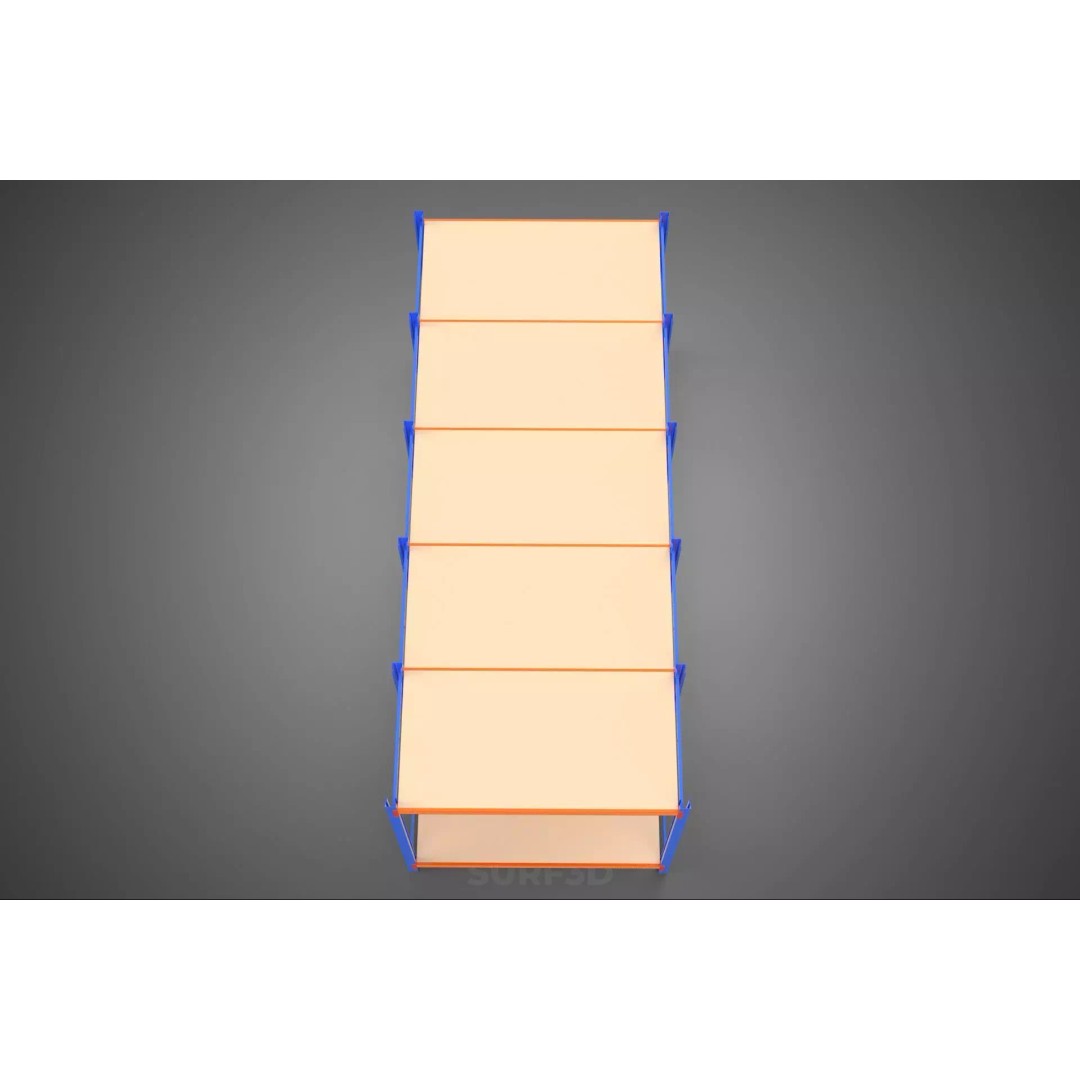 Horizontal Wood Metal Warehouse Shelving 3D Model – Game Ready, FBX, PBR - View 20