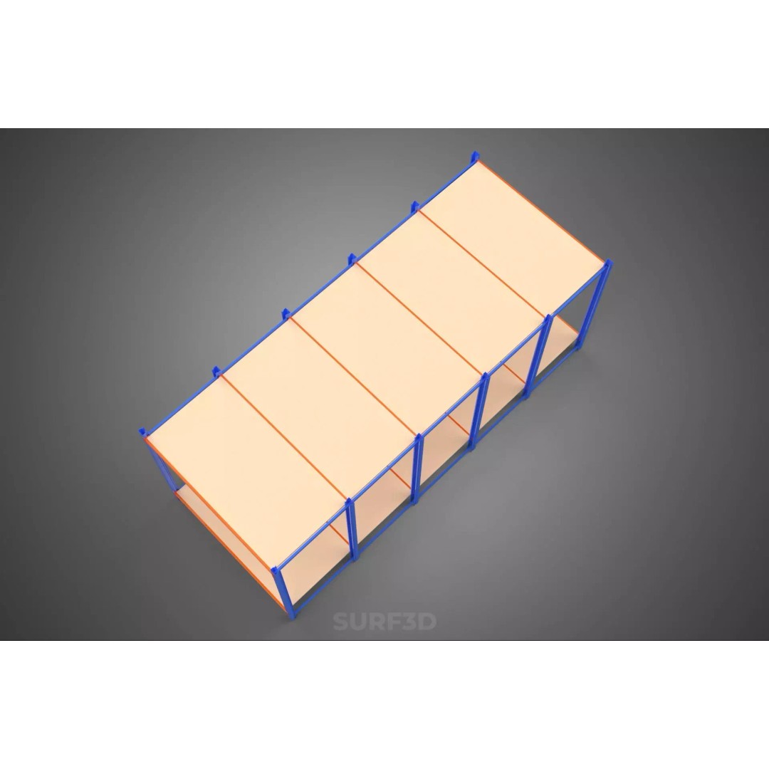 Horizontal Wood Metal Warehouse Shelving 3D Model – Game Ready, FBX, PBR - View 21