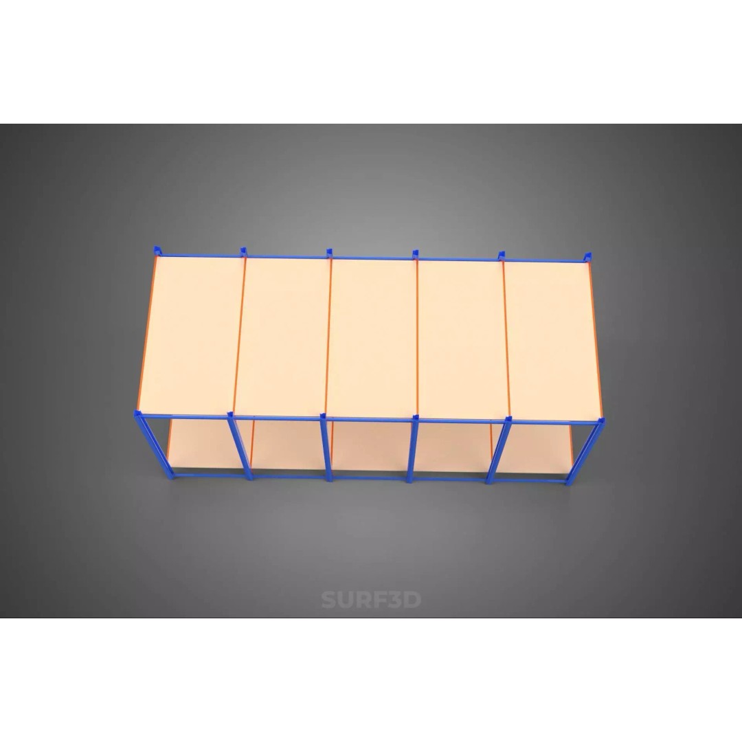 Horizontal Wood Metal Warehouse Shelving 3D Model – Game Ready, FBX, PBR - View 22