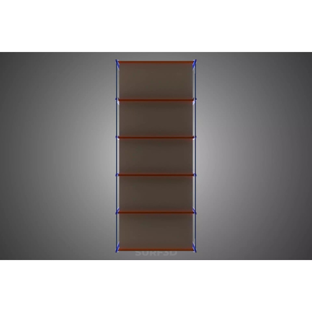 Horizontal Wood Metal Warehouse Shelving 3D Model – Game Ready, FBX, PBR - View 23