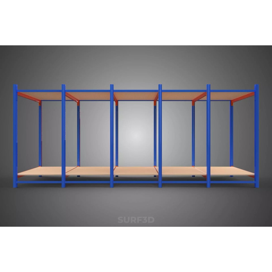 Horizontal Wood Metal Warehouse Shelving 3D Model – Game Ready, FBX, PBR - View 27