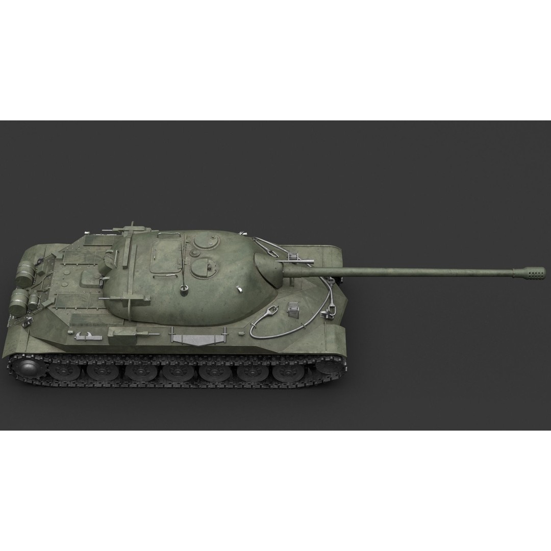 IS-7 Tank 3D Model – High Poly Military Vehicle, FBX - View 7