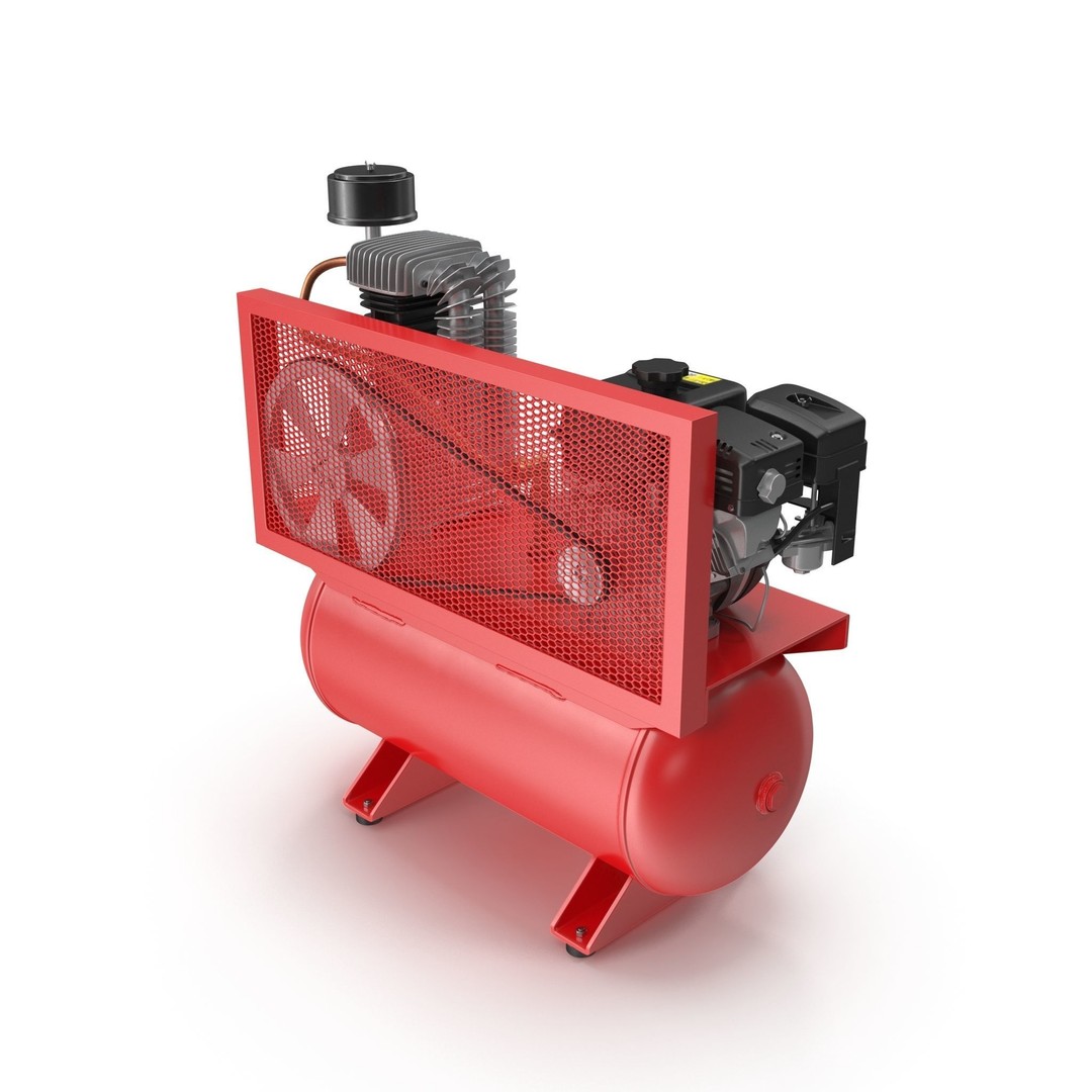 Air Compressor 3D Model – Low Poly Industrial Tool, FBX, PBR Textures - View 13