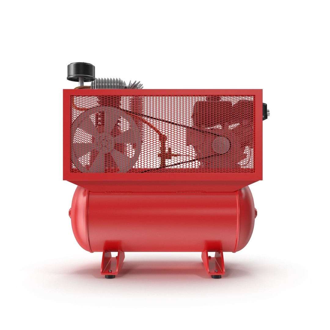 Air Compressor 3D Model – Low Poly Industrial Tool, FBX, PBR Textures - View 16
