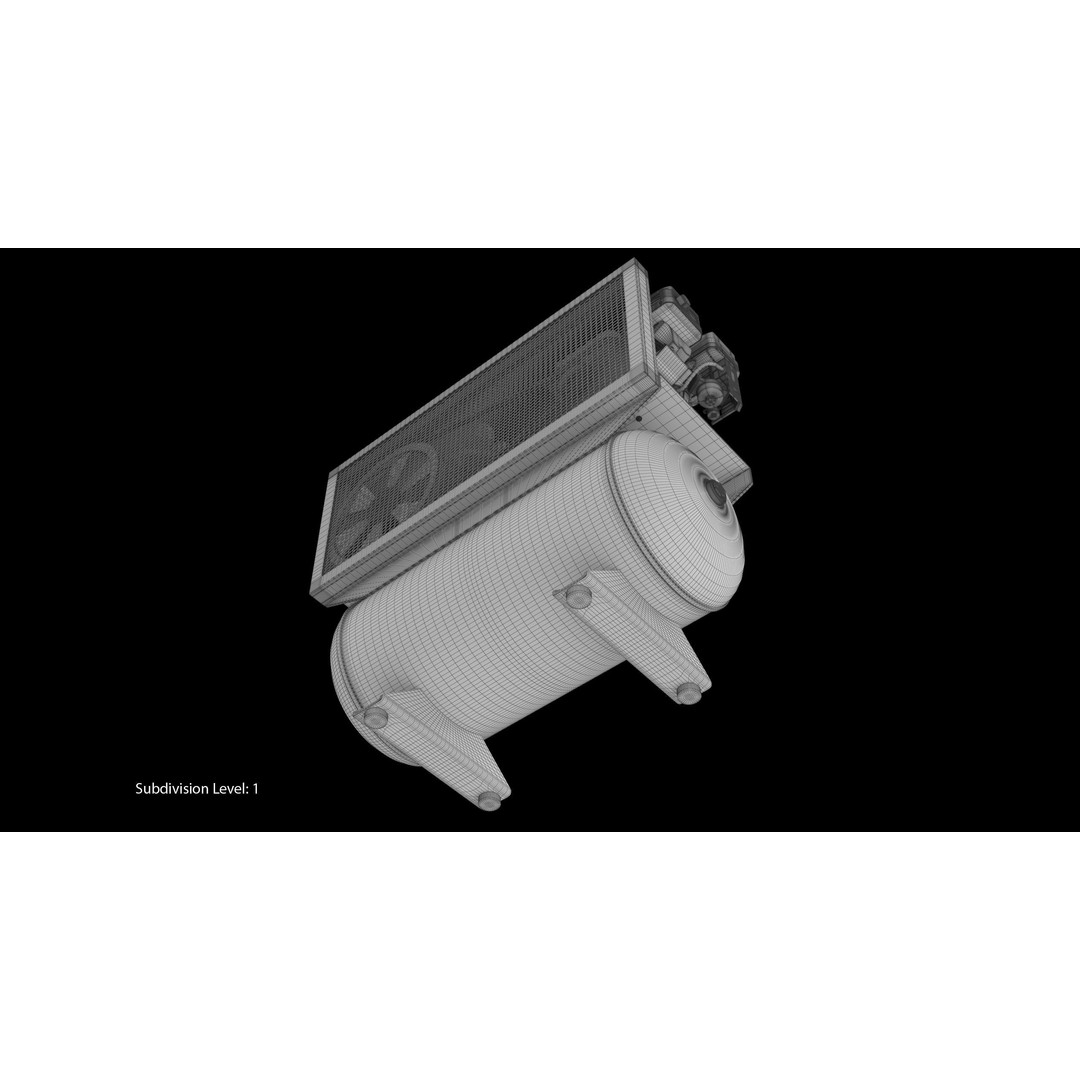 Air Compressor 3D Model – Low Poly Industrial Tool, FBX, PBR Textures - View 26