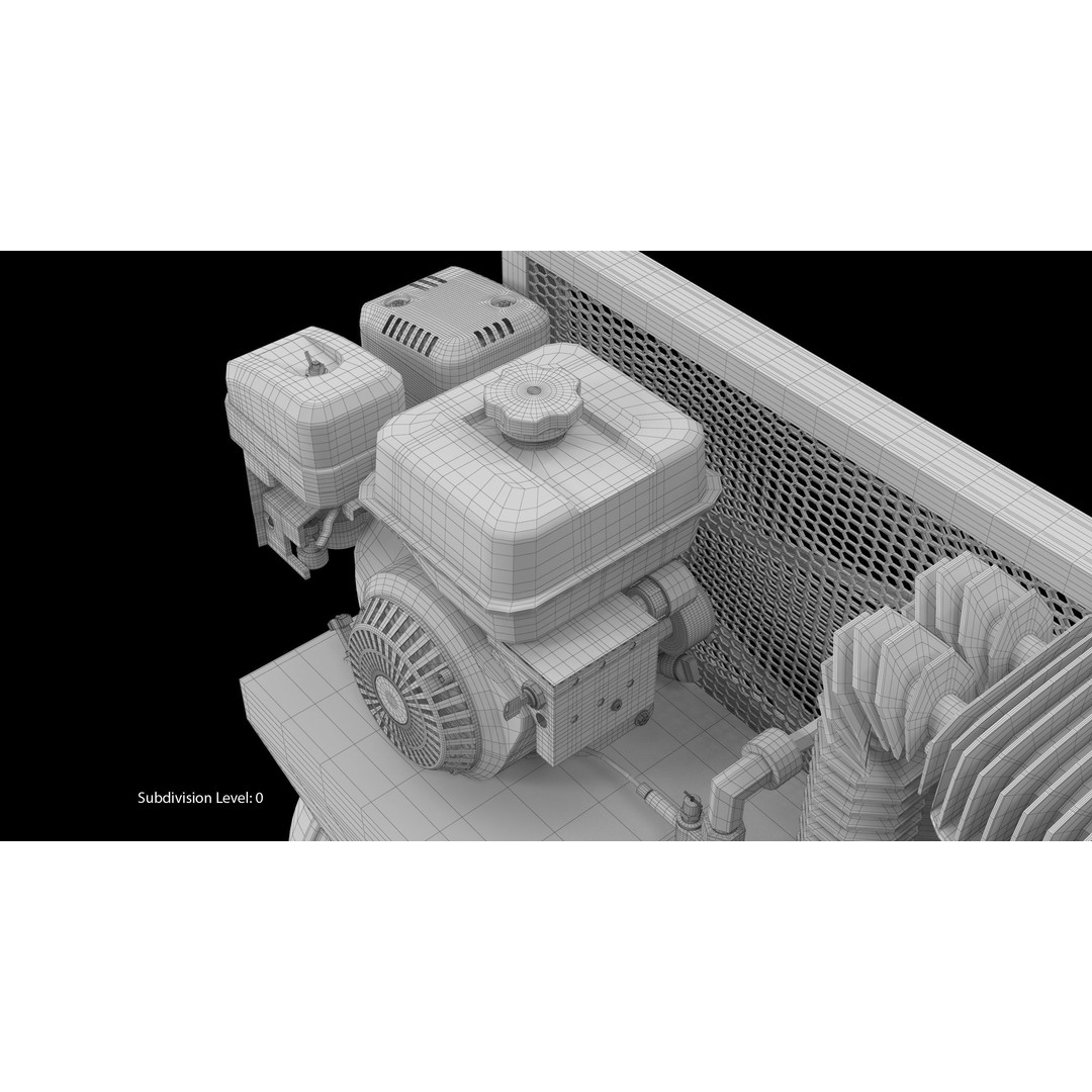 Air Compressor 3D Model – Low Poly Industrial Tool, FBX, PBR Textures - View 27