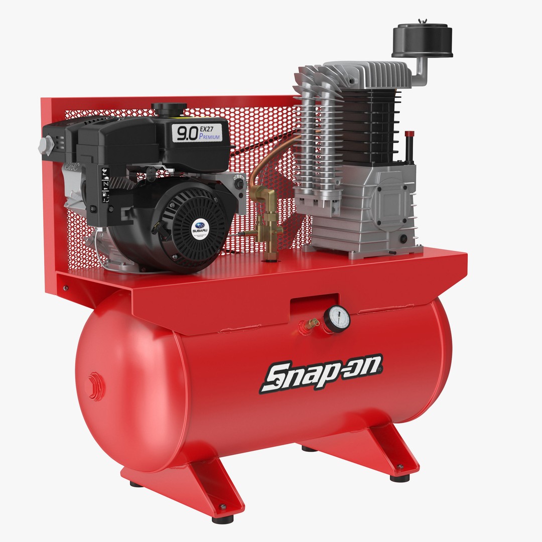 Air Compressor 3D Model – Low Poly Industrial Tool, FBX, PBR Textures - View 31